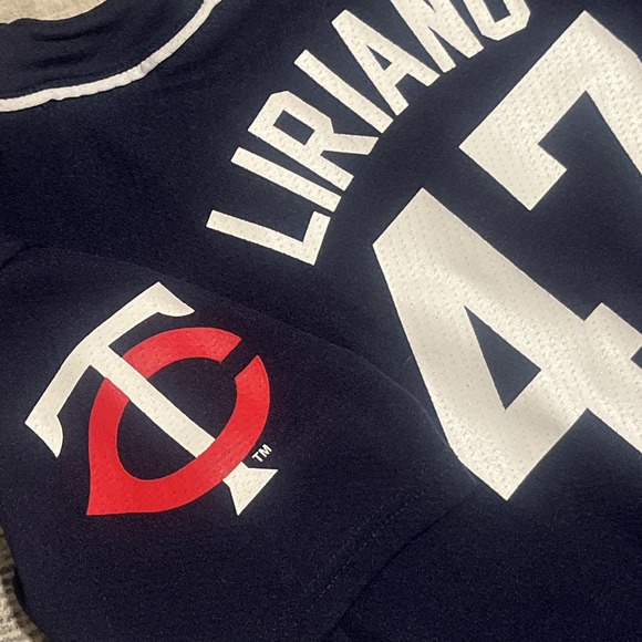 MINNESOTA TWINS ADIDAS FRANCISCO LIRIANO JERSEY YOUTH M‎ 10-12 Vtg MLB BLUE EUC - Picture 2 of 11